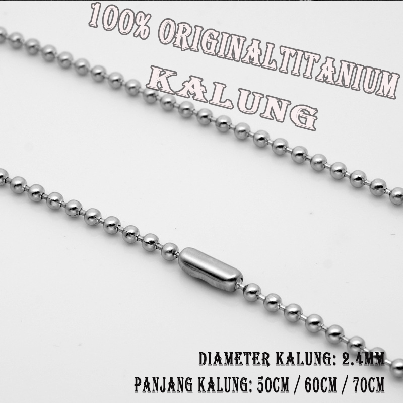 【Bisa COD】100% Original Titanium Kalung Anti Karat Aksesori Kalung Murah (Panjang 50cm/60cm/70cm)