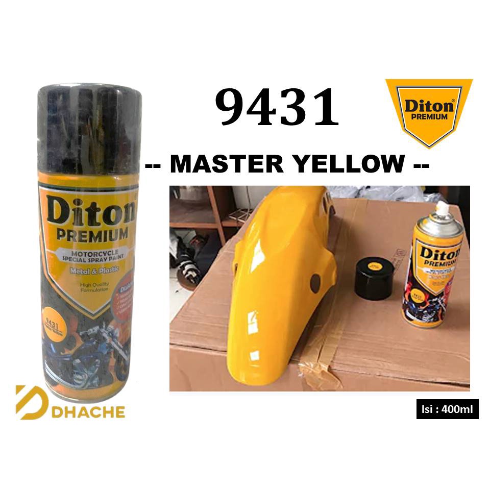 Cat Pilox Diton Premium 9431 Master Yellow 400cc Kuning Solid Oren Pylox Sepeda Motor Mobil Mesin