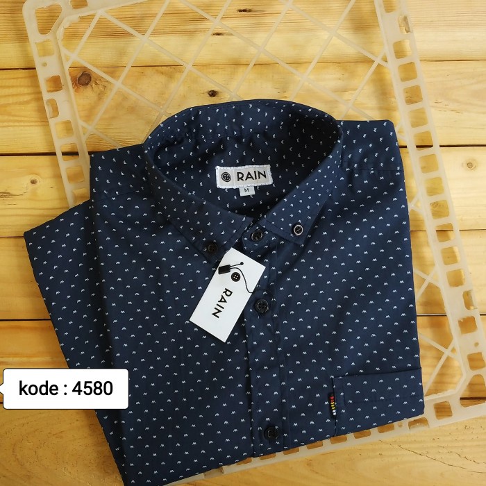 Kemeja pria kemaja pria lengan pendek / kemeja motif / kemeja hem / kemeja casual - kode: 4580, M ke