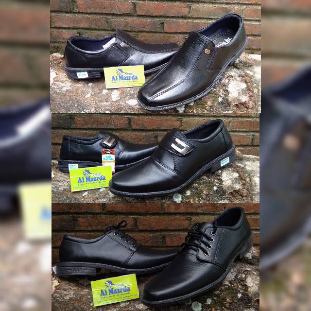 BIG SALE !! Sepatu Casual Formal Pria Pantofel  Hitam semi Kulit Sintetis Kerja Kantor