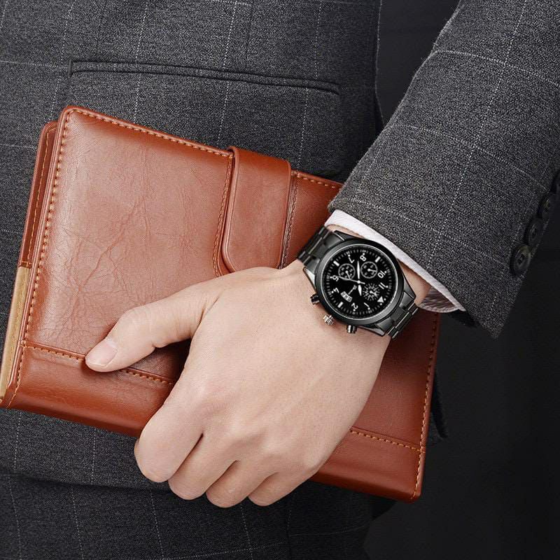 Jam Tangan Pria dan Wanita Sport Rantai / Jam Tangan Pria Wanita Analog Stainless Tanggal