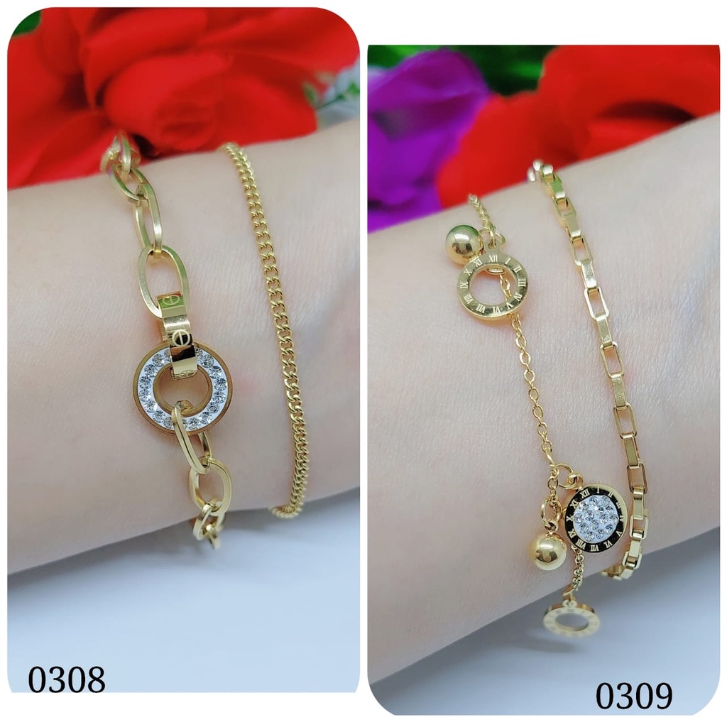 Gelang titanium permata fashion jewelyy 0308-0311