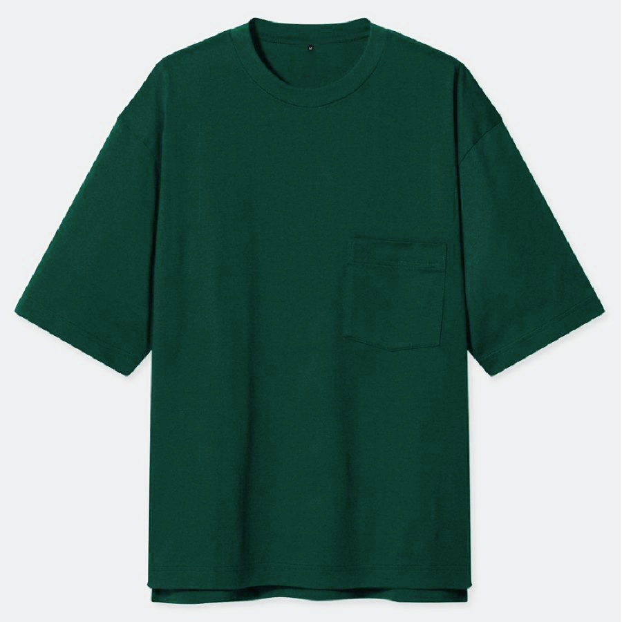 Kaos Polos Oversize Pocket Green Forest - Kaos Oversize Polos Hijau Gelap | Fabric and Basic