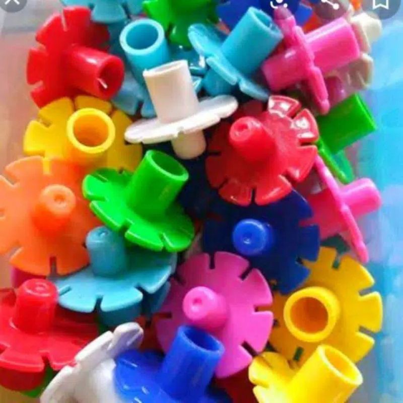 Mainan Edukasi Anak - Aneka Meronce Lego Creatif Mainan Anak perempuan laki Anak Bayi - edukatif-Jamur