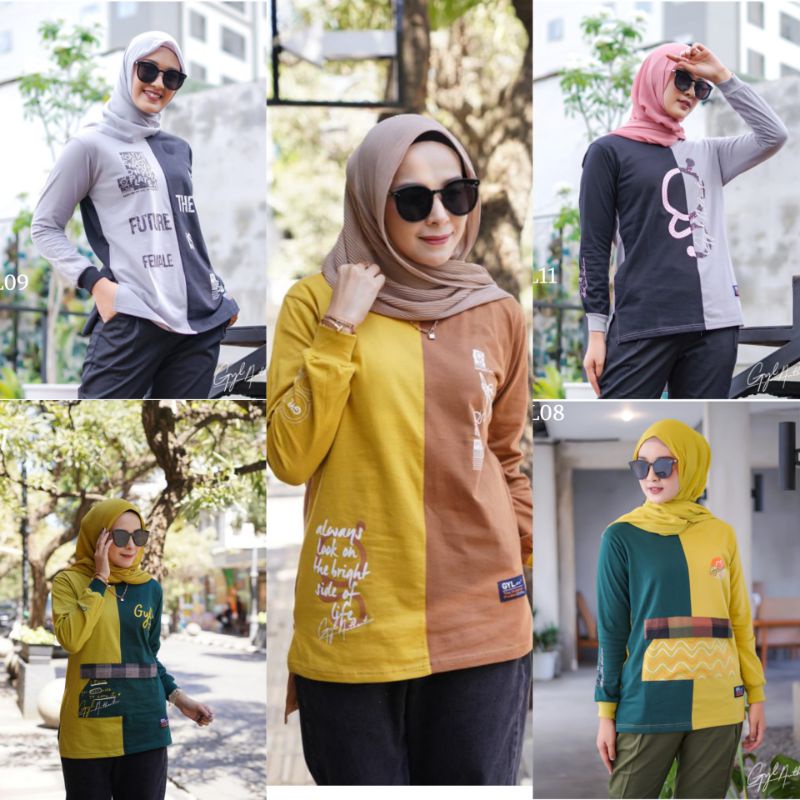 kaos GYL Long Sleeve Back By Gyl Authentic ORI