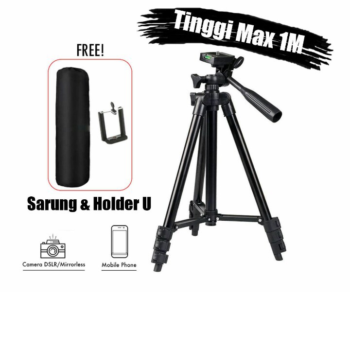 TRIPOD 3120 BLACK EDITION TRIPOD HP DAN KAMERA DSLR FREE HOLDER DAN TAS