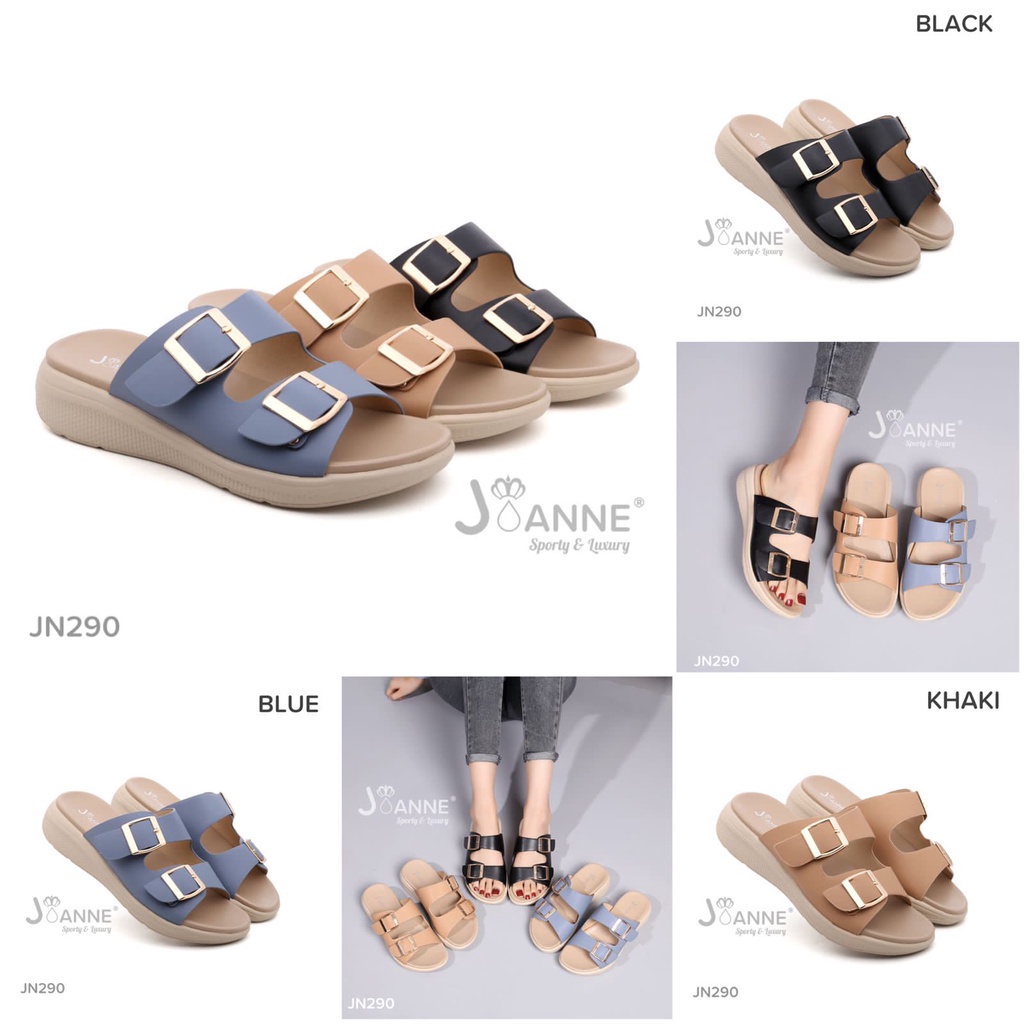 JOANNE Sandals Slide Double Straps Shoes #JN290 ORIGINAL