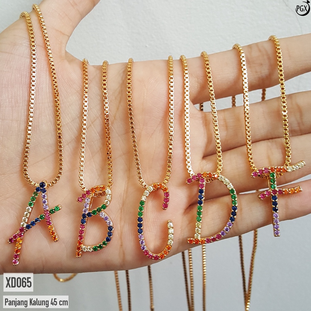 PGX Kalung Wanita Huruf Inisial Nama Xuping Aksesoris Fashion Perhiasan Lapis Emas - XD065