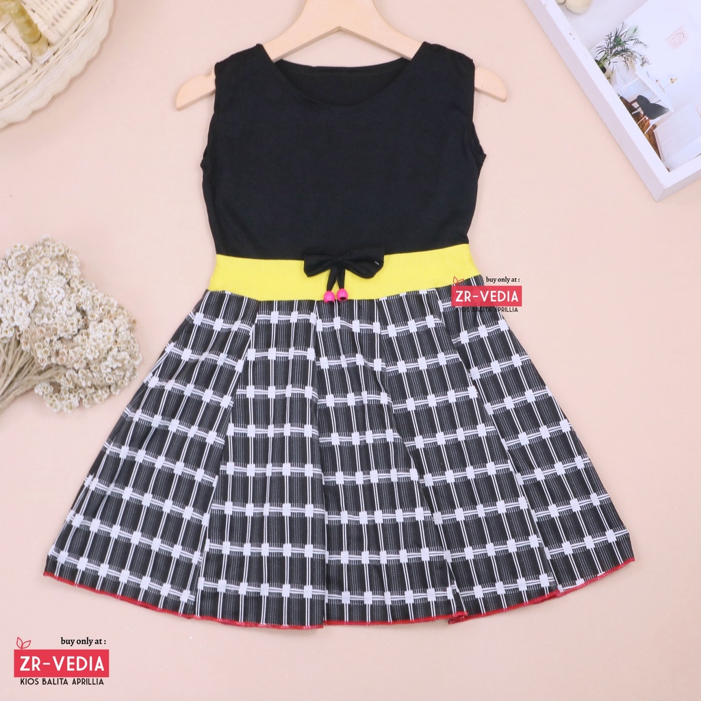 Dress Angel List uk 3-4 Tahun / Dres Anak Perempuan Cewek Baju Motif Murah Casual Pesta Yukensi Adem