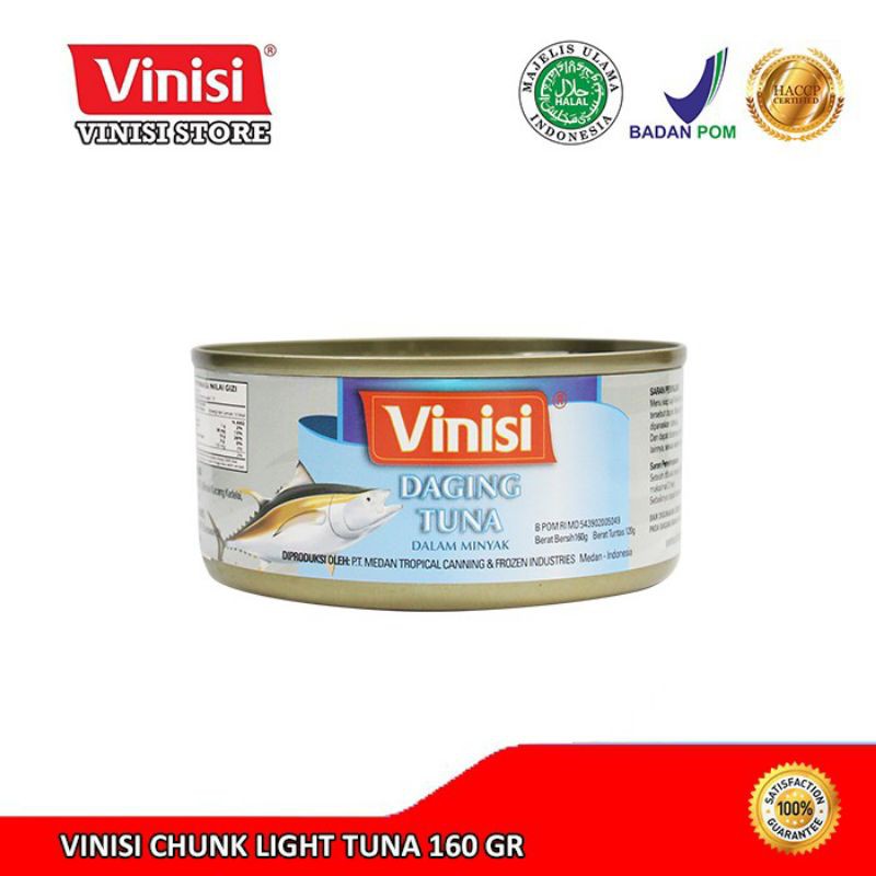 

Vinisi Tuna Kaleng dalam Minyak 160 Gr / Tuna Kaleng / Ikan Tuna