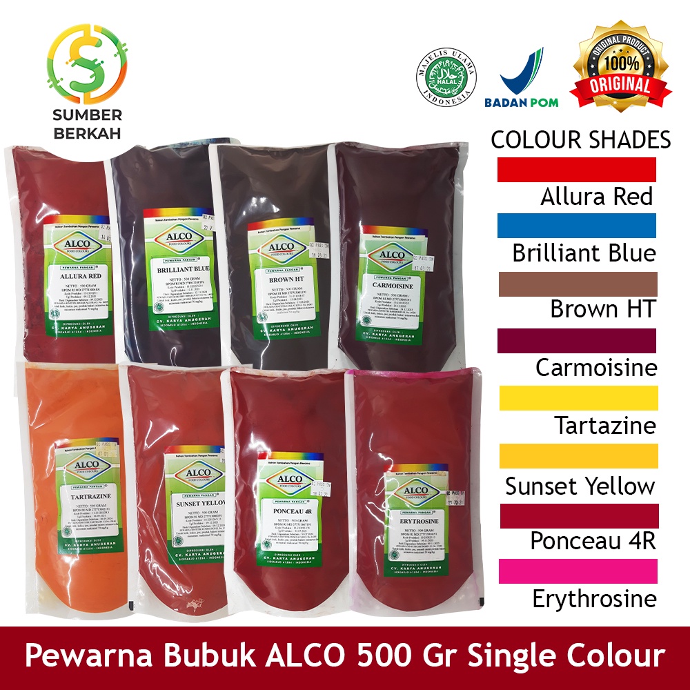 Pewarna Makanan Kue Bubuk ALCO 500 gr Single Colour