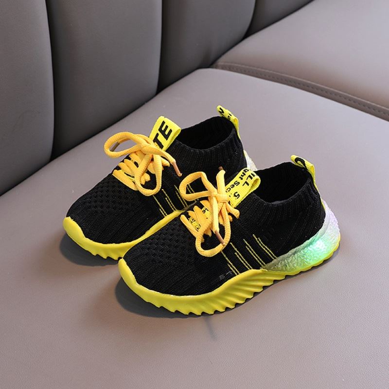 BJS018 - BLACK/GREEN/ORANGE/PINK - Sepatu Sneakers Anak Imut SEPATU ANAK SEKOLAH SNEAKERS ADA LAMPU LED TALI FLAT LUCU BAGUS FASHION IMPORT TERMURAH TERLARIS TERBARU BAGSTORE JAKARTA JSK018