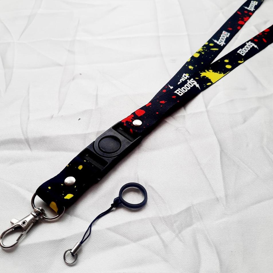 

Jangan Ketinggalan order.. Lanyard printing BLOODS Gantungan ID Card/Pod + karet 13mm