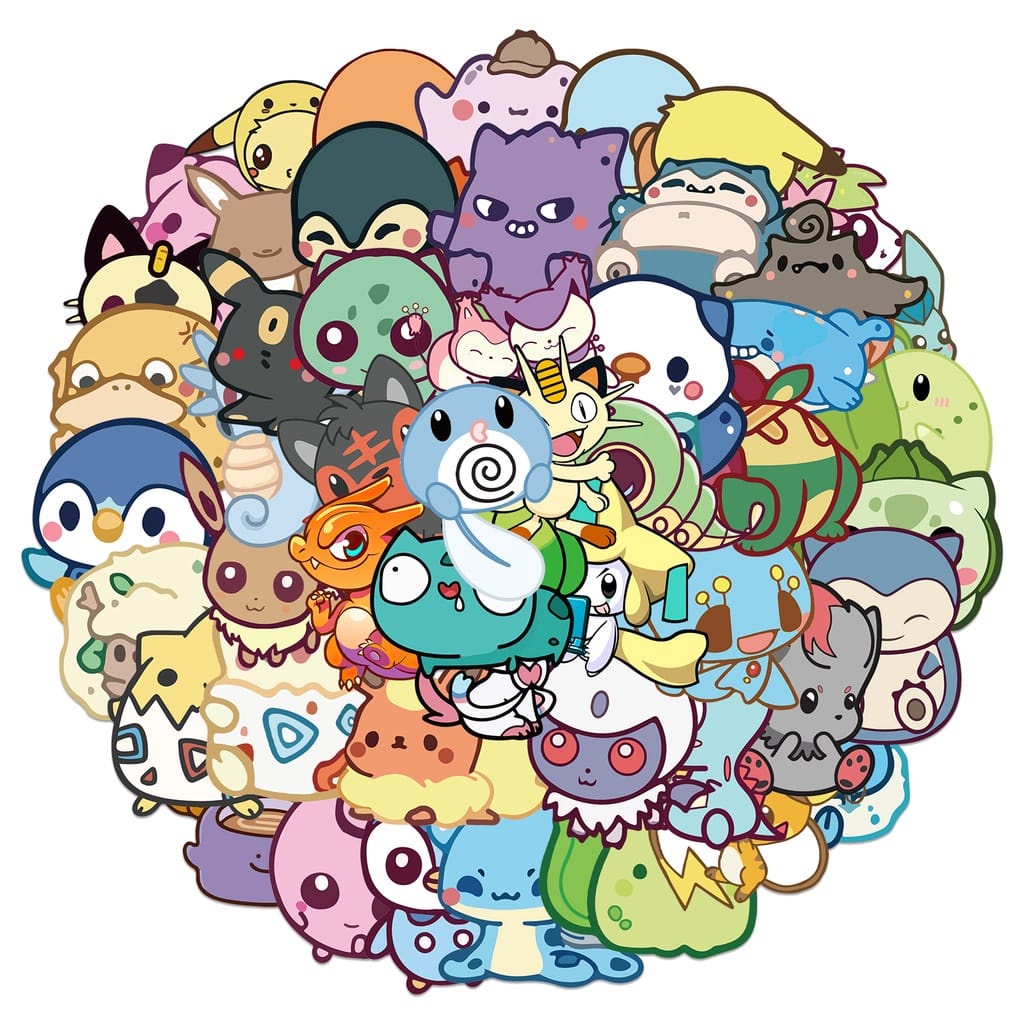 

STICKER VINIL ISI 50 PCS BABY POKEMON GO ANTI AIR AESTHETIC BOTTLE