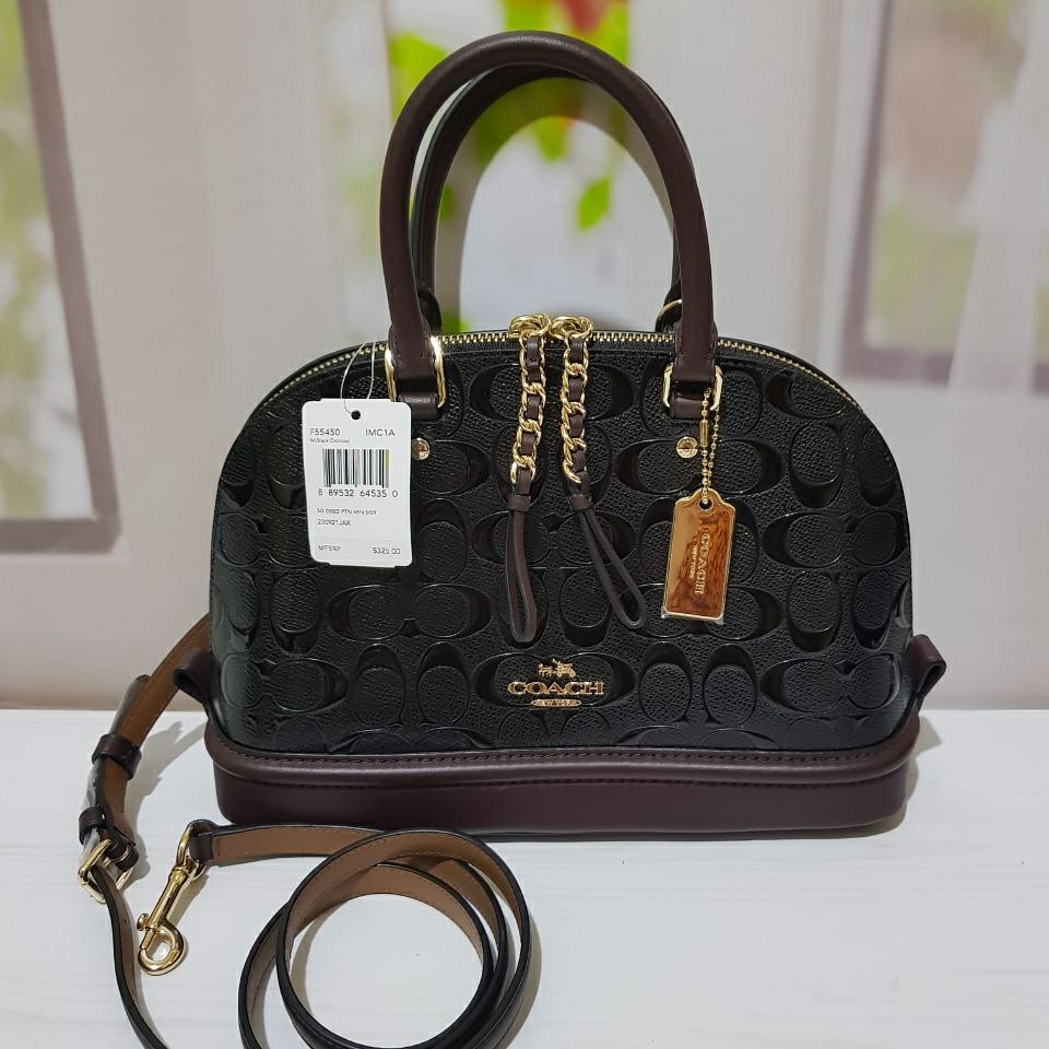 Coach Mini Sierra Emboss Mahogany . Tas Coach Original