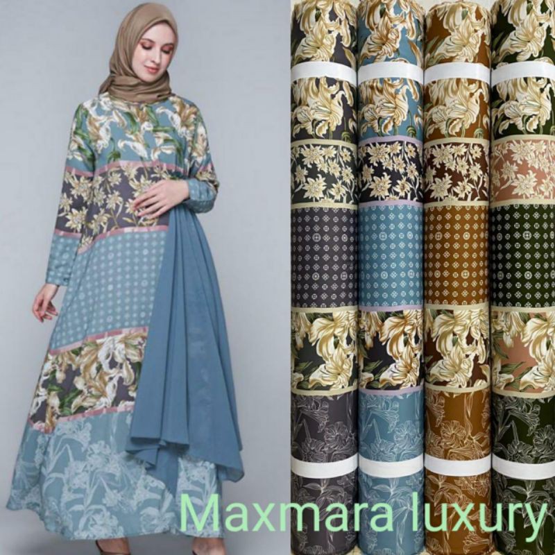 Kain Maxmara Motif Alea Terbaru cocok untuk Gamis dan Tunik ( Per 0.5 m)