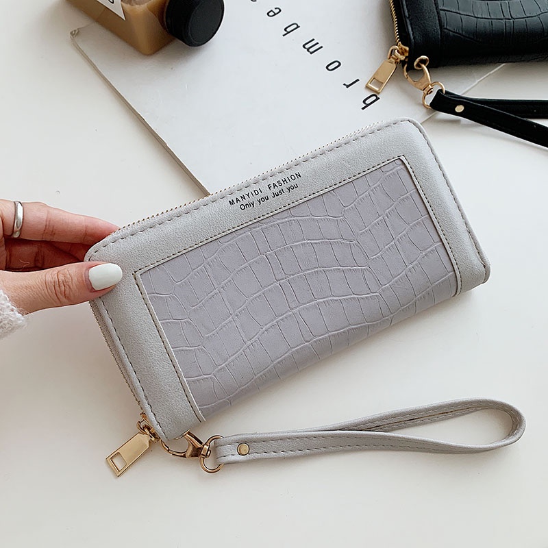 BJ43076 - BLACK/BROWN/GRAY/PINK/RED - DOMPET PANJANG WANITA TAS WANITA FASHION IMPORT MODIS ELEGAN TERMURAH TERLARIS TERBARU BAGSTORE JAKARTA TAS BATAM BQ3076