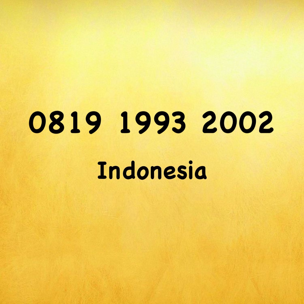 Nomor Cantik XL Bebas Seri Tahun - 93 - 02 - 0819 1993 2002