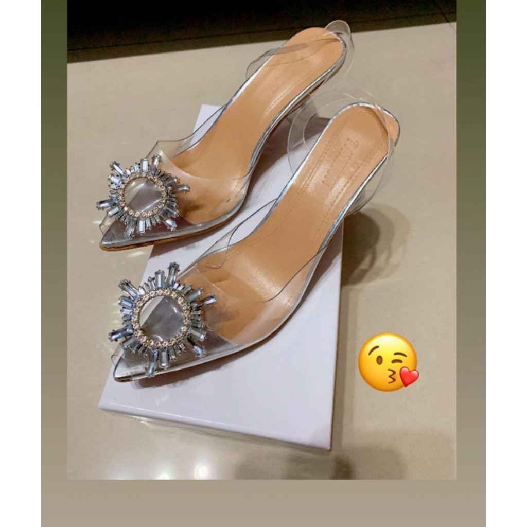 Heels Bohemian Transparant Kaca Import 01029-4