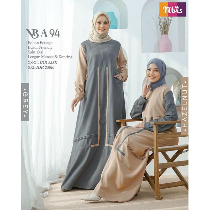 NIBRAS// Gamis Nibras terbaru | NB A94 | gamis murah | gamis cantik | Nibras 2021
