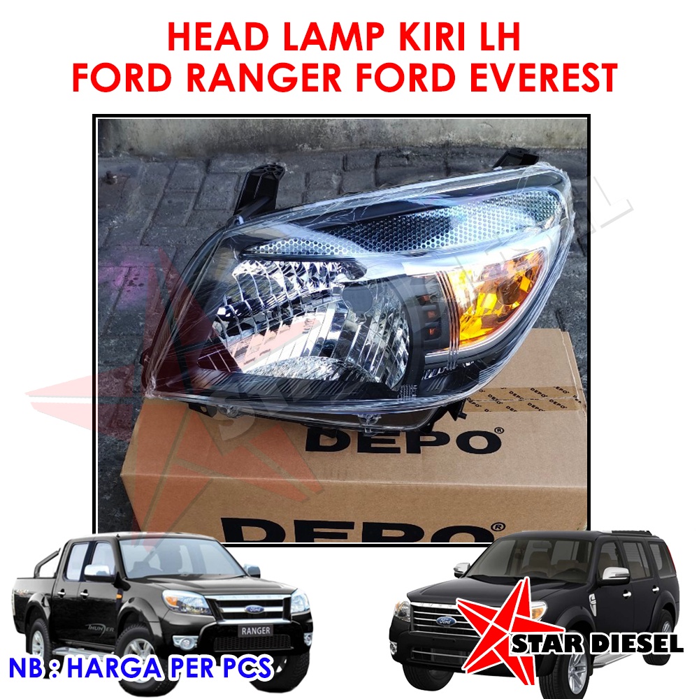 HEAD LAMP KIRI LH FORD RANGER LAMPU DEPAN FORD EVEREST LAMPU BESAR BAGIAN KIRI