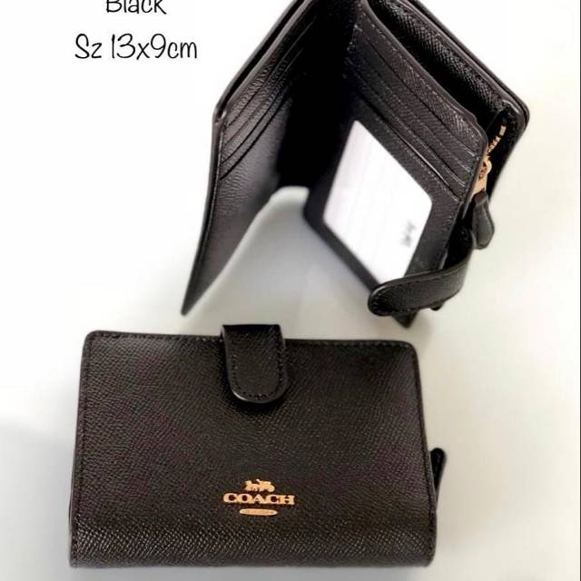 Coach medium wallet black original dompet ori authentic