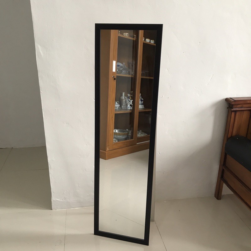 [BANDUNG] 127x35 STANDING MIRROR HARGA EKONOMIS KACA CERMIN BERDIRI FULL BODYl-Hitam