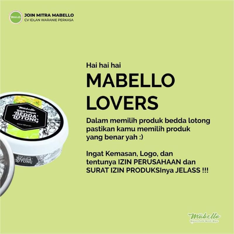 LULUR WAJAH / MASKER MABELLO