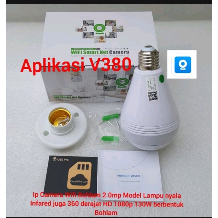 Camera cctv wifi bohlam panaromic 360 derajat cctv ip cam lampu full hd