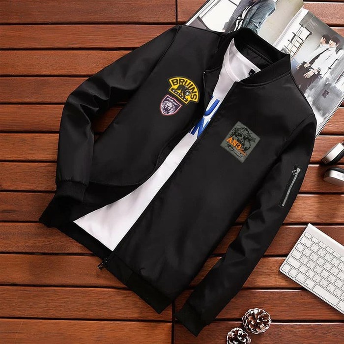 jacket business casual jacket sports Jaket Bomber Bruns Boston Ang Man - Hitam 34CTM