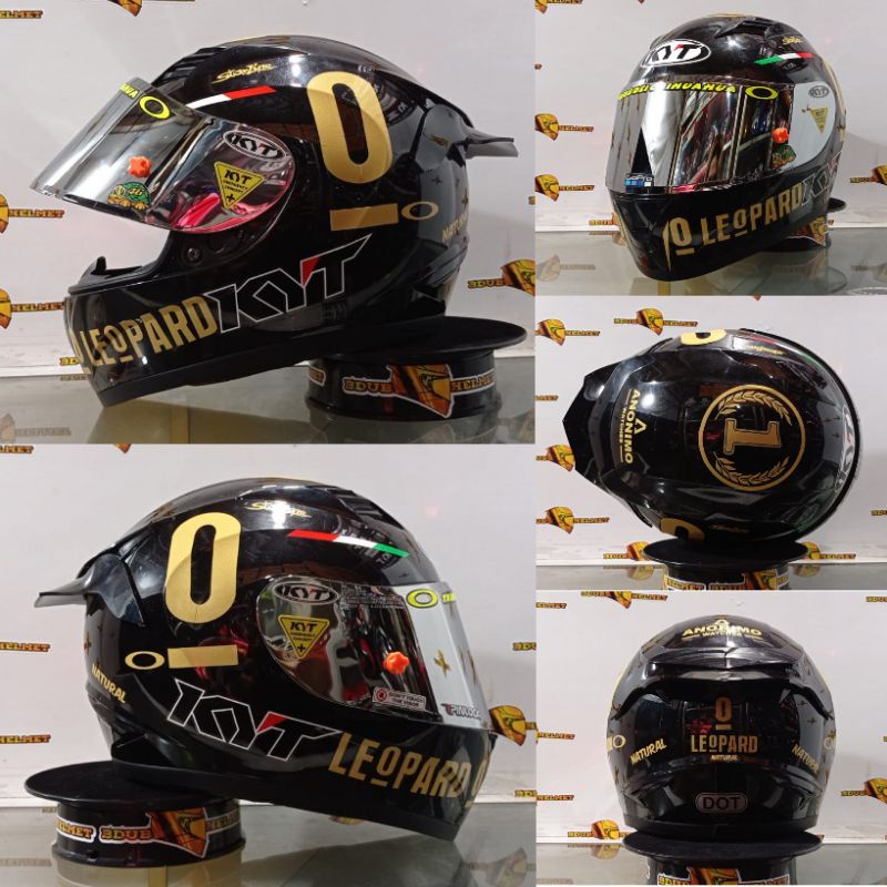 HELM KYT R10 SOLID BLACK DOFF PAKET GANTENG ORIGNAL PICT-BKGLOS LEOPARD-S