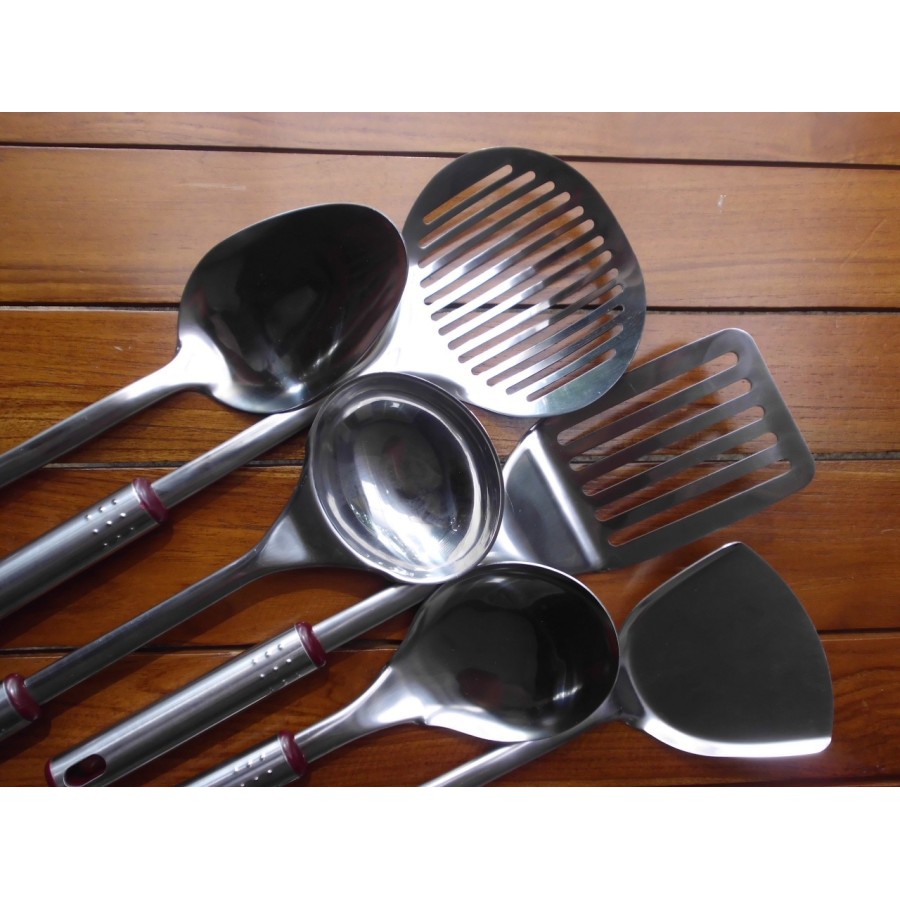 Oxone Ox-963 Kitchen Tools Sendok Masak Sodet Spatula Ox 963 Sutil Set Peralatan Masak Stainless