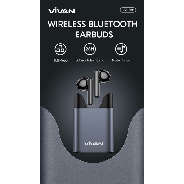 Vivan Life 100 Wireless Bluetooth Earbuds TWS Headsets Low Latency