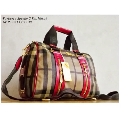 Termurah - SALE  tas wanita tas batam tas selempang burberry speddy import tas b - Merah - Promo