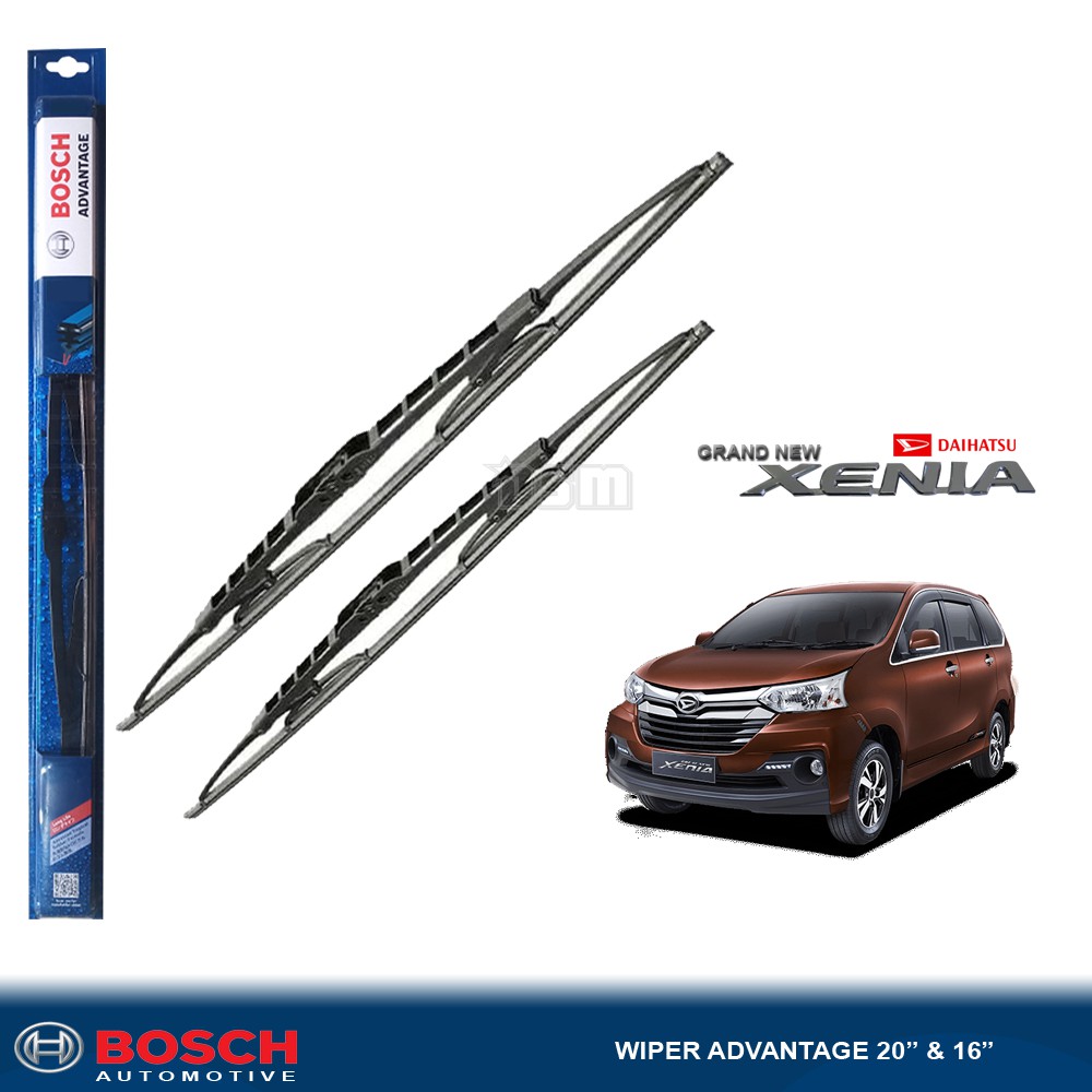 Bosch Advantage / Karet Wiper Mobil Daihatsu Grand New Xenia 20&quot; dan 16&quot; (Sepasang) / Wiper Xenia