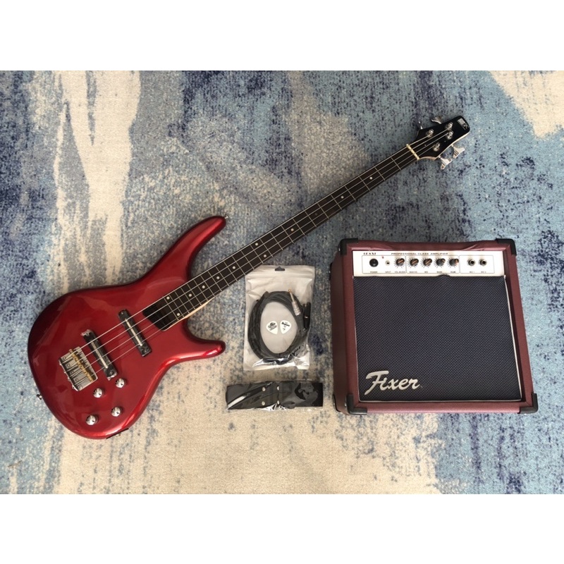 Paket Gitar bass Elektrik/Listrik Ibanez Sdgr (Merah)