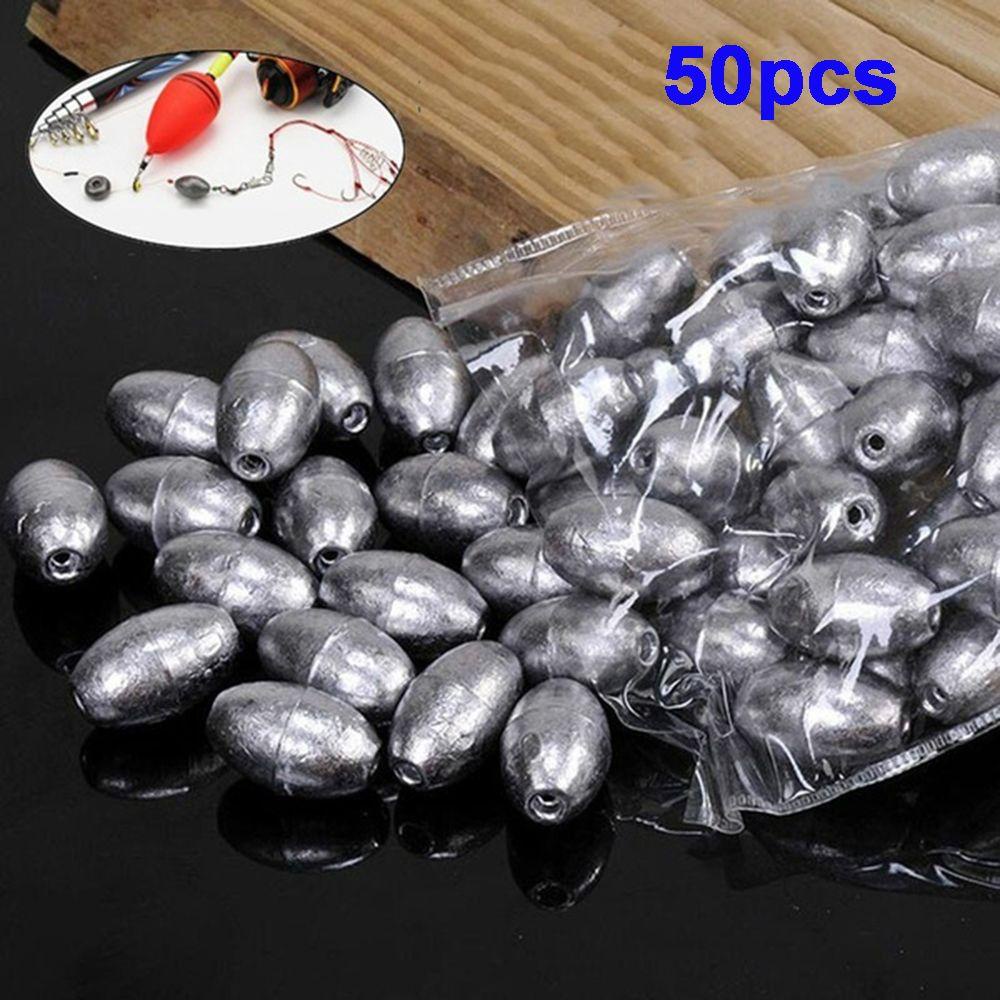 Manik-manik Pancing Agustina 50PCS Olive Weight Split Shot Tenggelam Umpan Angling Gear