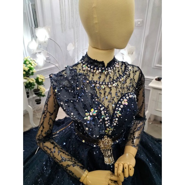 gaun pengantin navy siquin