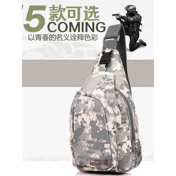 Tas Army Sling Bag Tactical Anti Air Dslr Camo Loreng Selempang Kamera