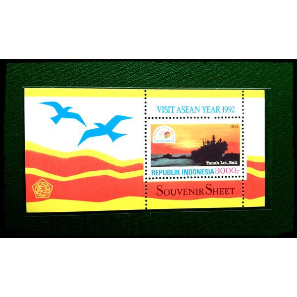 Souvenir Sheet Perangko Indonesia Serie Visit Asean  Tahun 1992