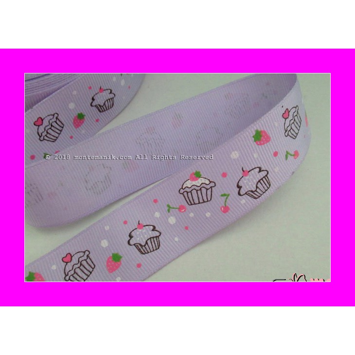 

Pita Grosgrain Sweety Cupcakes Ungu 1 inc (PITA-221) WPC Kerajinan Tangan