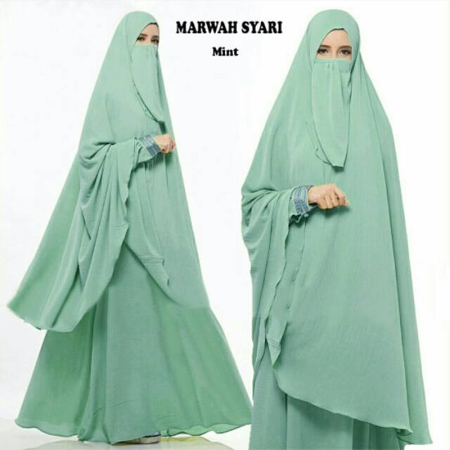 (RBN) set gamis marwah syar'i lll + jilbab dan cadar