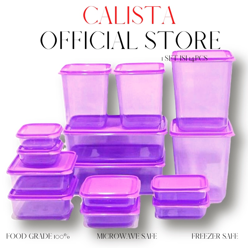 Toples Plastik Bening Set Food Kontainer Container Food Storage Calista Otaru Soft 14Pcs Food Container Toples Plastik Toples Kulkas Set