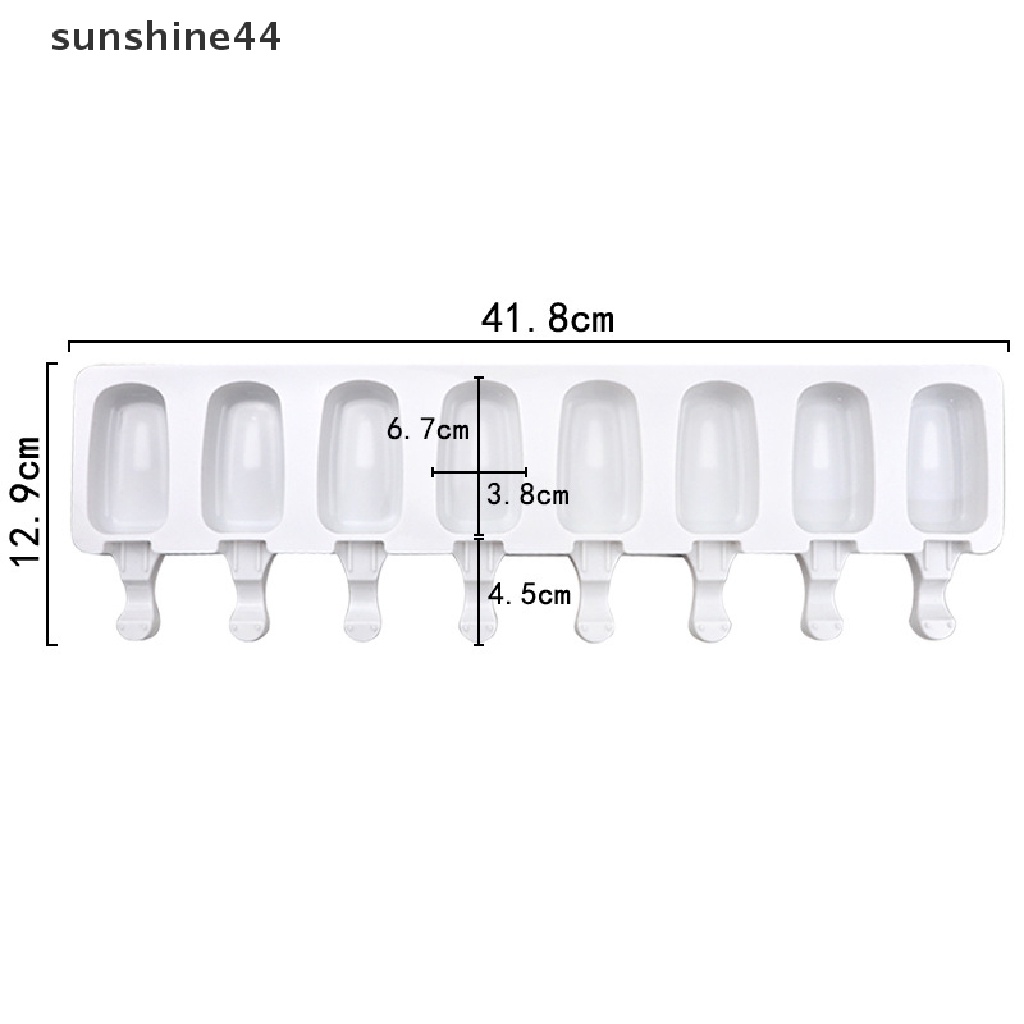 Sunshine Cetakan Es Krim / Loli / Jus Buah DIY 8 Lubang Bahan Silikon