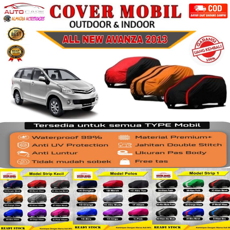 Sarung Body Mobil All New Avanza 2013 2014 2015 Cover Mobil All new Avanza Sarung Mobil All New Avanza Veloz Mantel Mobil Avanza Outdoor Indoor