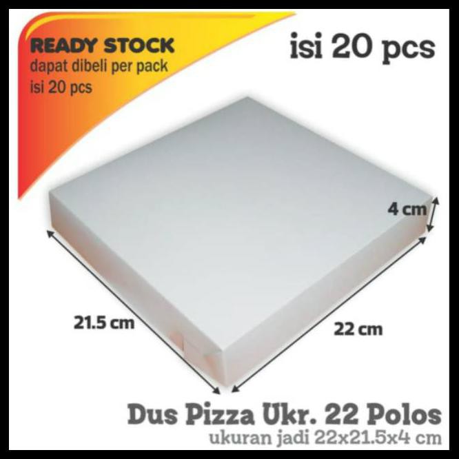 

BOX PIZZA / BOX KUE POLOS UK 22 X 21,5 X 4 (20 PCS)