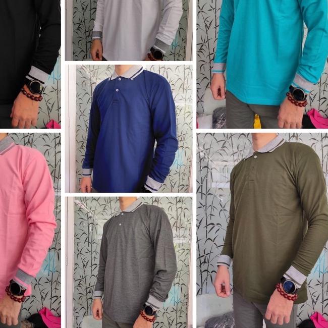 ➺ Kaos Polo Kerah Lengan Panjang M,L,XL,XXL,XXXL / Polo / Kaos Polo / Kerah Panjang / T-Shirt ✦