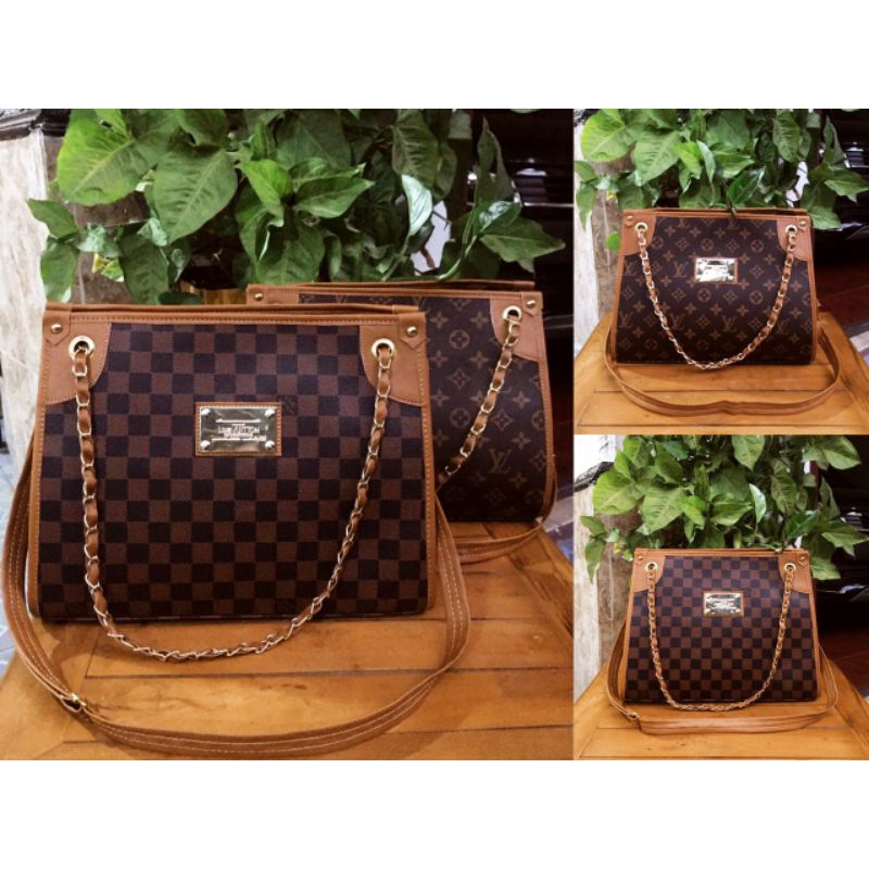 Tas Rantai Lv Mono damier dua tali / sling bag / selempang