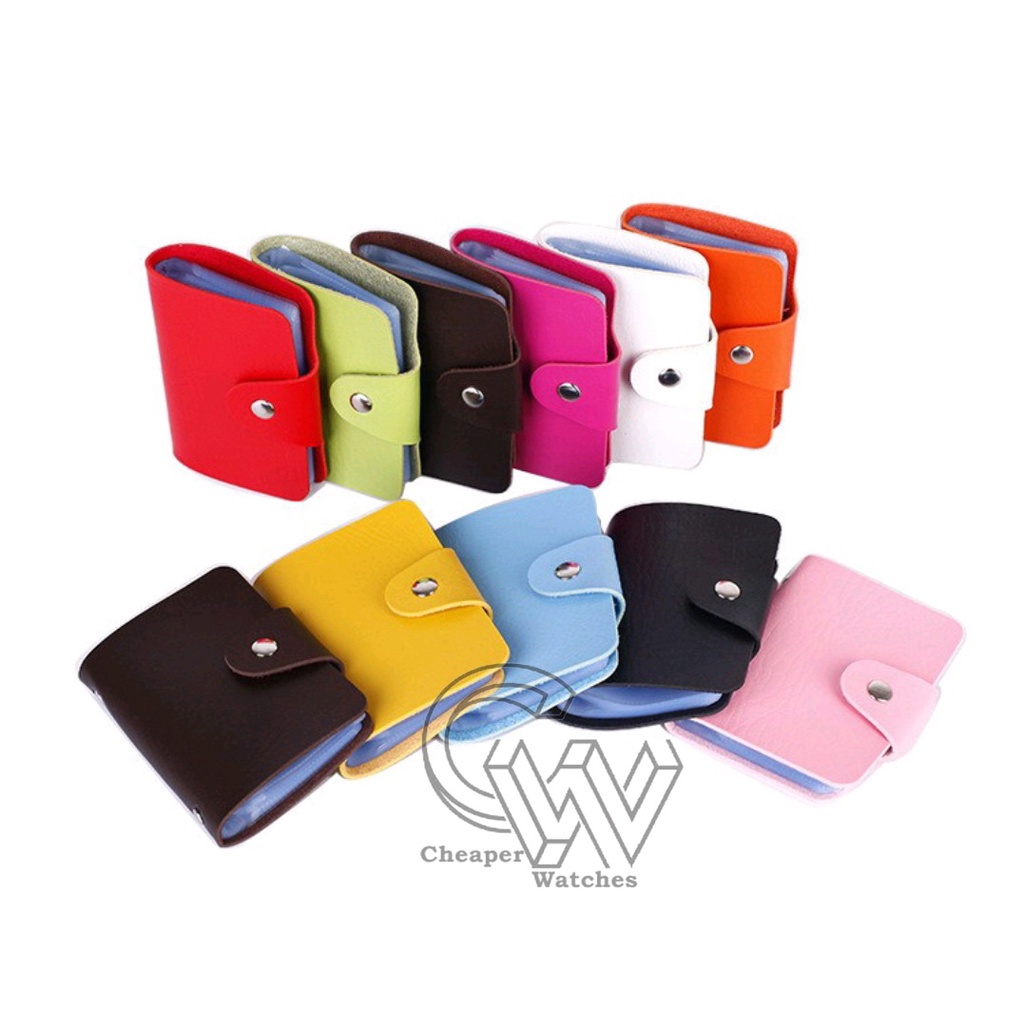 Cheaper-Dompet Kartu 24 Slot Card Holder Dompet Polos Bahan Kulit Sovenir