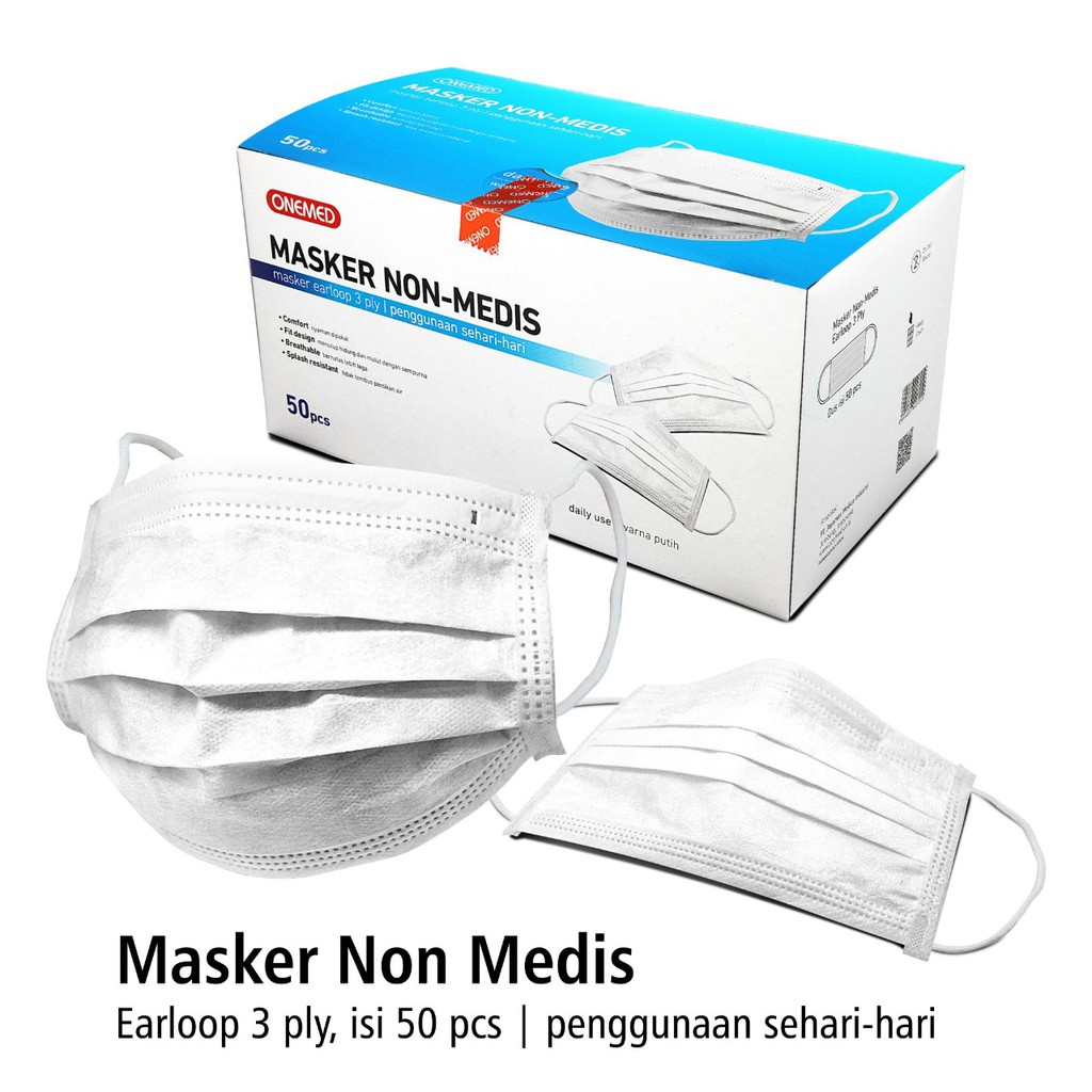  Masker  Non  Medis  Onemed Box Isi 50Pcs Shopee Indonesia